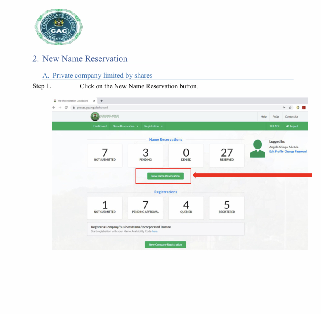 CAC new Name Reservation