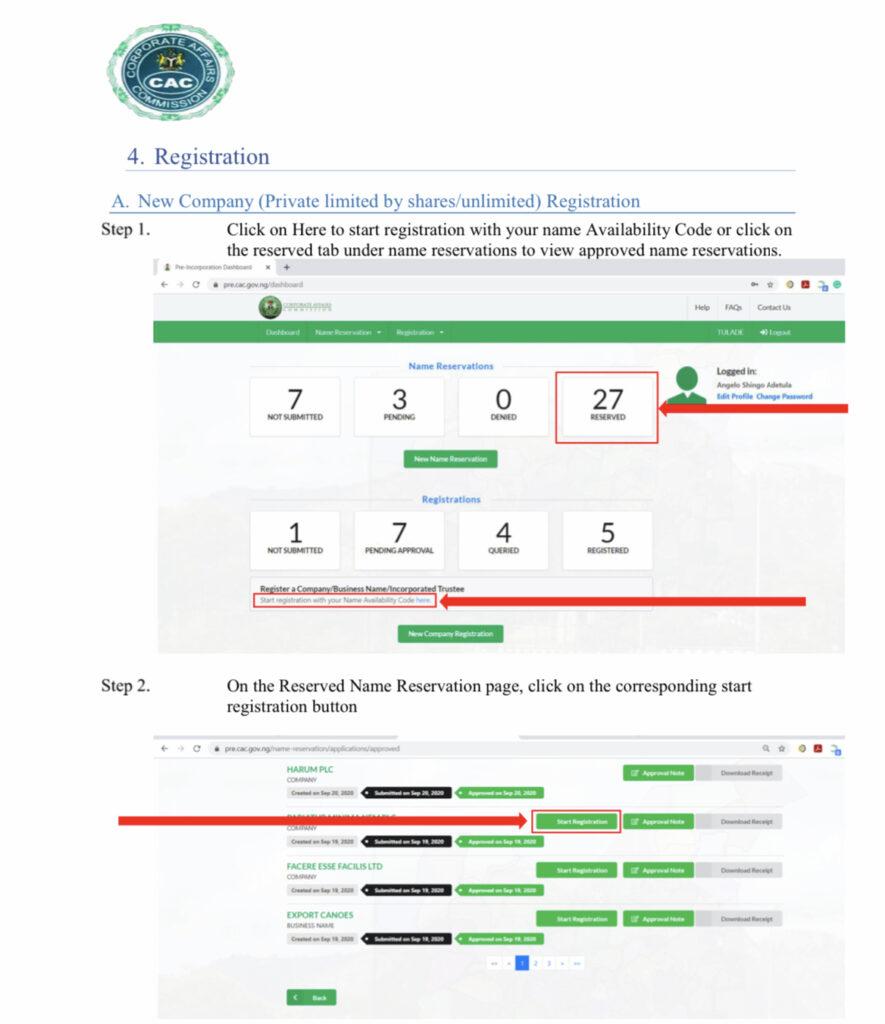 CAC PORTAL DASHBOARD SAMPLE